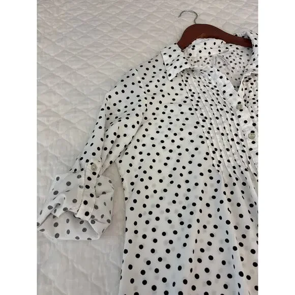 Seraphine Maternity Sz 8 Dotty Woven Blouse Polka Dots - Picture 7 of 8